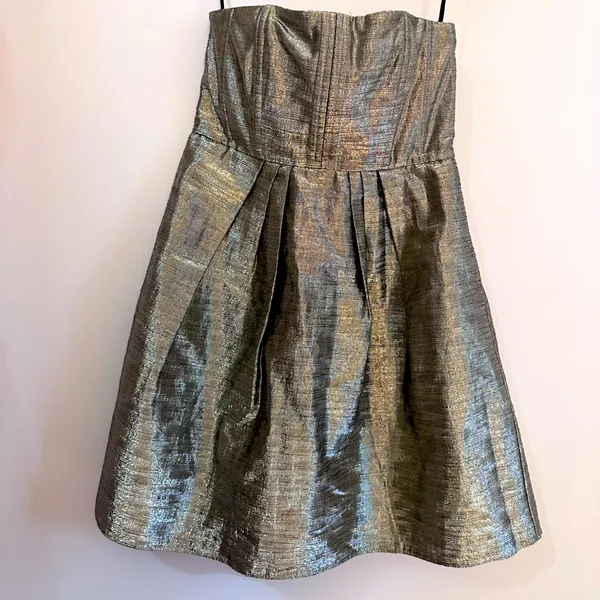 Alice + Olivia Shiny Strapless Gown - Image 3