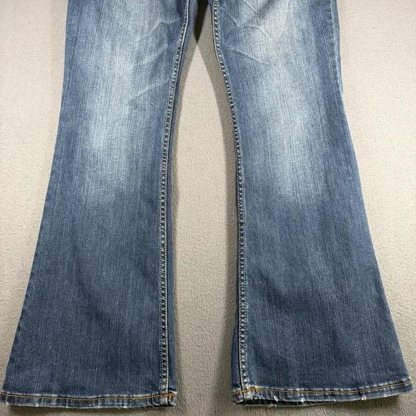 Aeropostale Hailey Flare Jeans Juniors 14 Blue Med Wash Mid Rise Stretch Denim - Image 2