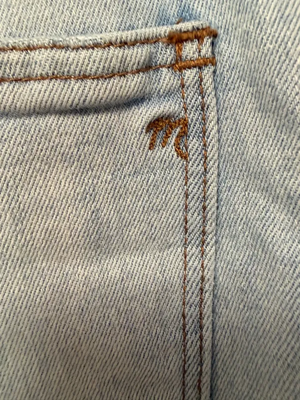 Madewell High Rise Slim Crop Boyjean 25‎ Light Wash Button Fly Raw Hem Jeans - Image 8