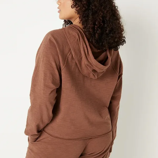 PINK - Victoria's Secret Summer Lounge Cotton Zip-Up Hoodie-‎ BLACK - Image 4