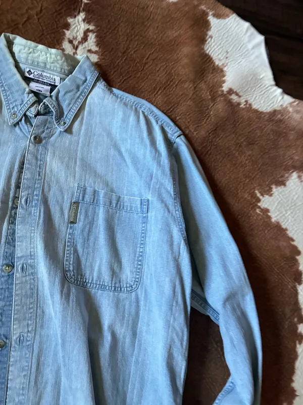 Vintage men's Columbia button down shirt size XLT true to size 100% cotton - Image 2