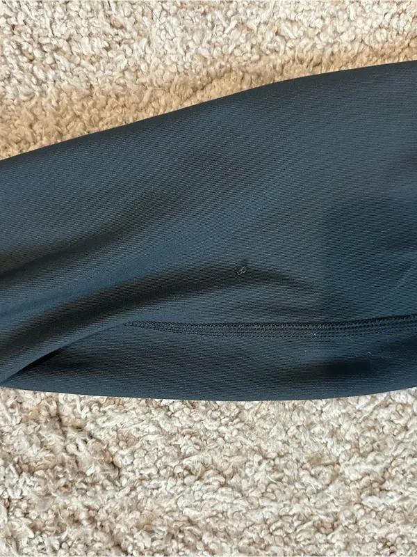 Nike Gray Capri Leggings with Neon Yellow Waistband - Image 3