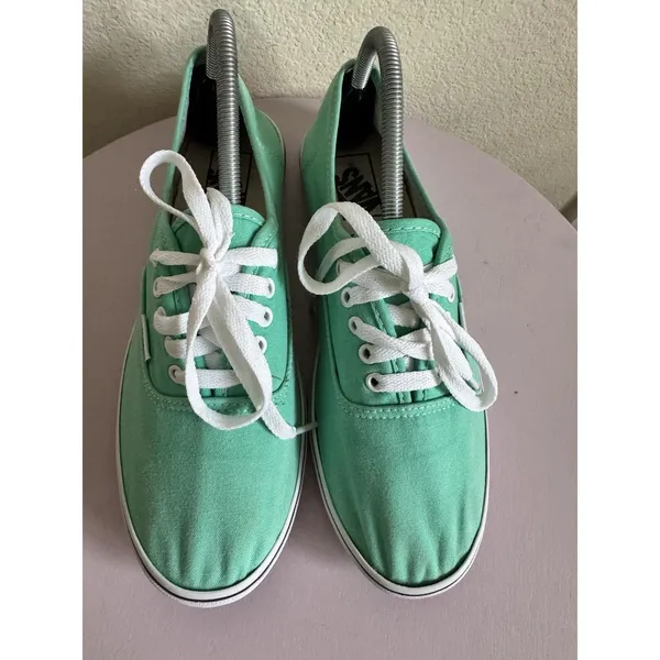 Vans Mint green lace-up sneakers featuring white rubber soles Women’s Size 10 - Image 4