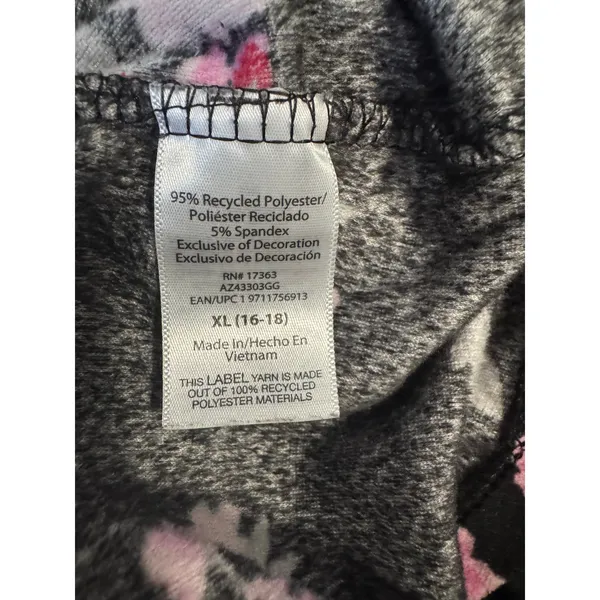 Aerie Floral Long-Sleeve Nightgown – Black/Pink Dark Floral– Size XL-Cozy Velour - Image 7
