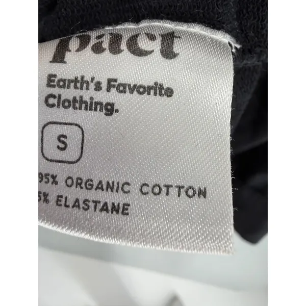 Pact Womens Sweatshirt Black Organic Cotton Back Cutout Pullover Small - Image 4