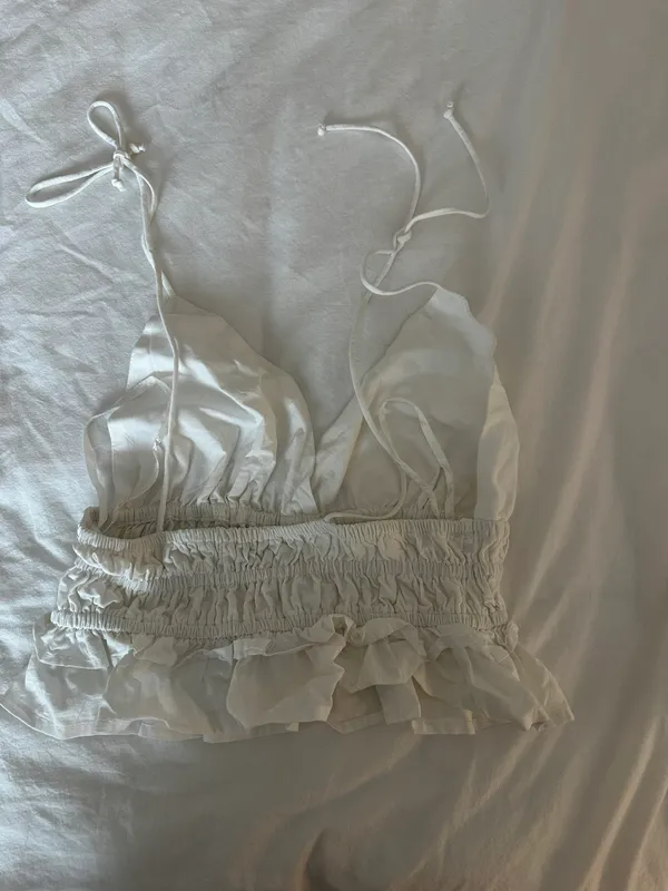 White Tie Crop Tank Size M - Image 2
