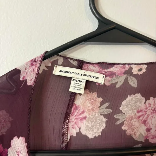 American Eagle floral‎ sheer kimono Size XS - Image 2