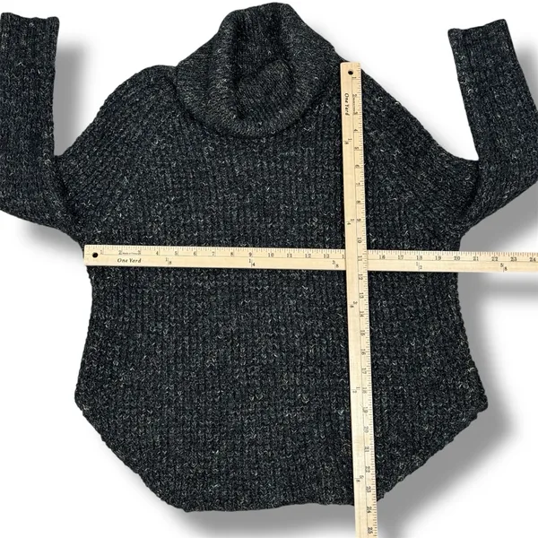 Free People Dylan Tweedy Cowl Neck‎ Wool Blend Sweater Black XS Boho Grunge - Image 12