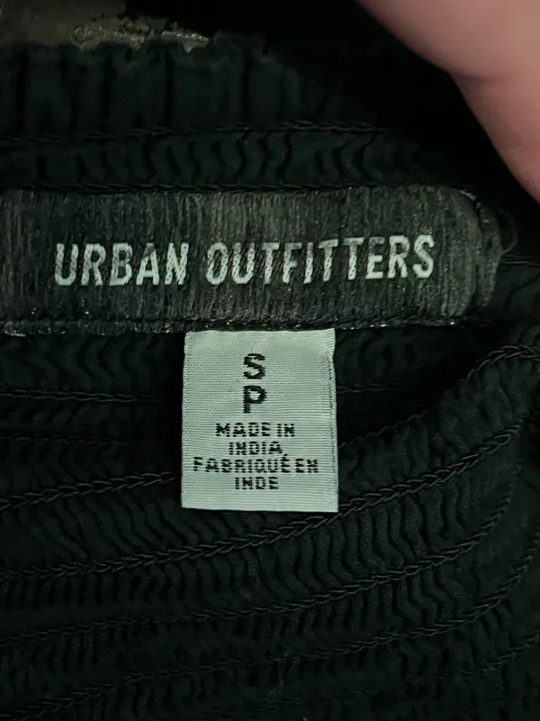 Urban Outfitters Tank Top Womens Small Black Embroidered Floral Lace Up Cropped - Image 5