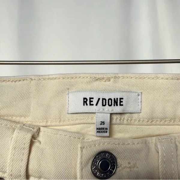RE/DONE 70s High Rise Stove Pipe‎ Jean in Vintage White Size 25 - Image 5
