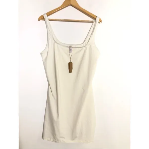 SKIMS (C4) Signature Swim Tank Dress Marble White NWT Size M - Image 3