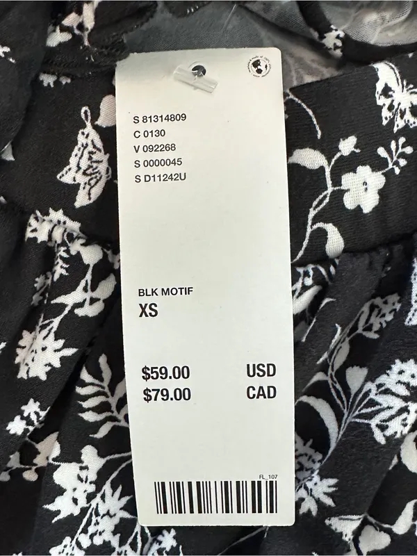 Urban Outfitters UO Rianna Floral Ruffle Mini Dress Black White XS NWT - Image 5
