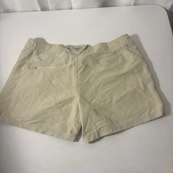Columbia PFG Shorts Women XL‎ Tan Nylon Zip Pockets Activewear Hiking Perfomance - Image 4