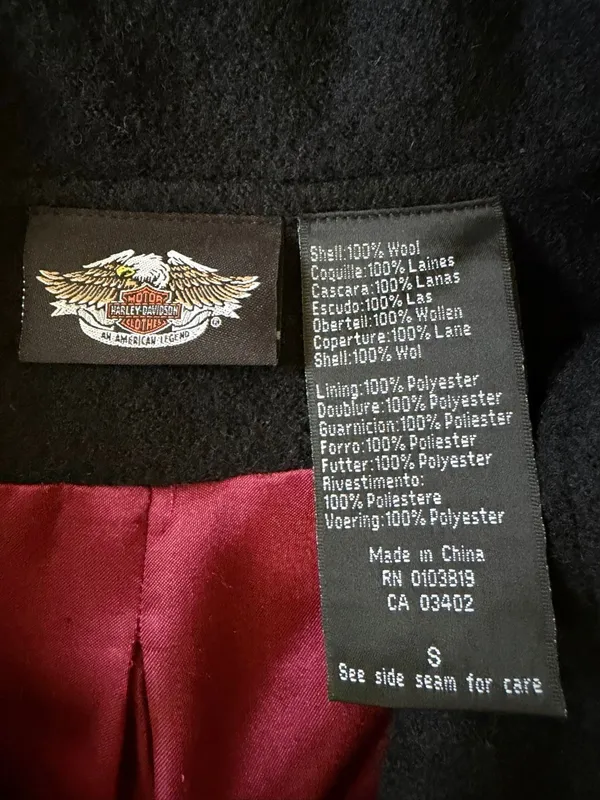 Harley-Davidson Women’s S 100% Wool Black Moto Jacket Embroidered Vintage 2005 - Image 2