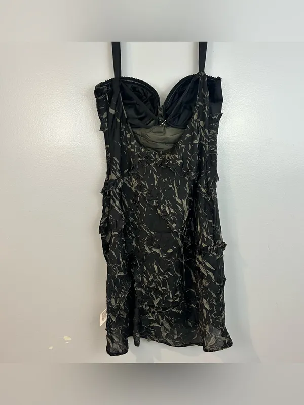 NWT Asos Satin Corset Textrued Asymmetric Grunge Floral Print Mini Dress Size 8 - Image 12
