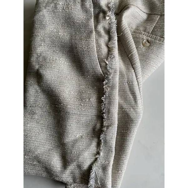 Banana Republic Ryan Tweed Shorts Size 12 Metallic Beige Fringe Tailored Dressy - Image 10