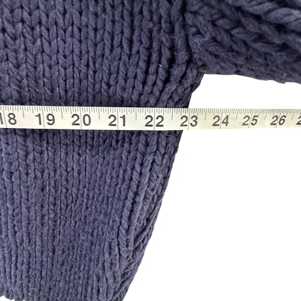 Edikted Contrast Chunky Knit Cardigan Womens XS/S Navy Ivory Oversized Cozy - Image 8