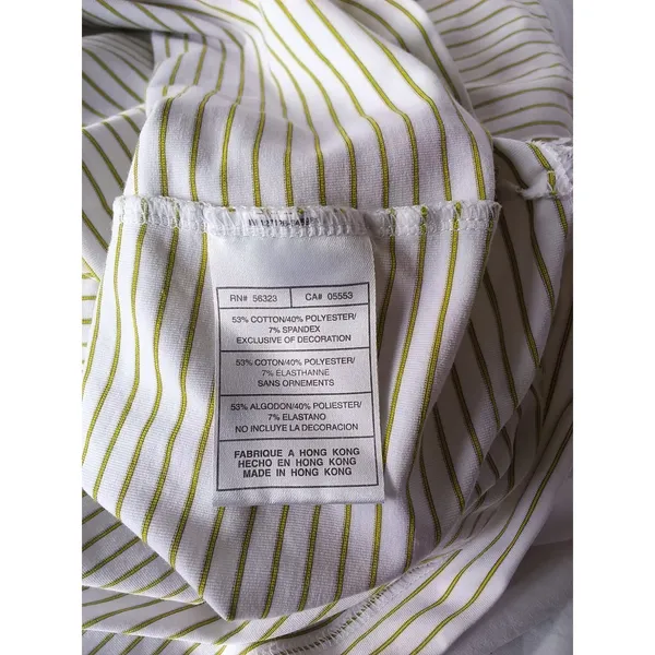 Nike Golf L White with Green Striped V-neck Polo Short Sleeve - Image 5