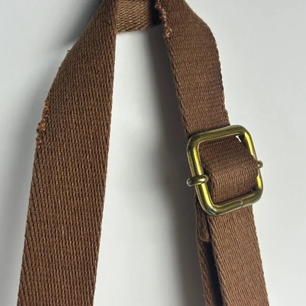 Fossil Cognac Brown Pebbled Leather Hobo Crossbody Bag Antique Brass Hardware - Image 4