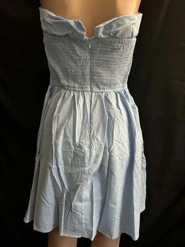 Zesica Strapless Light Blue Ruffle Top Sundress MD - Image 2