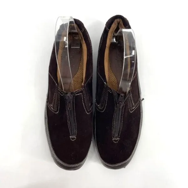 Natural Soul Naturalizer 7.5 Ferva Loafers Brown‎ Suede Leather Zip up Flats - Image 2