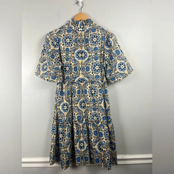 Tuckernuck Golden Medallion Crawford Dress blue and khaki size Small - Image 8