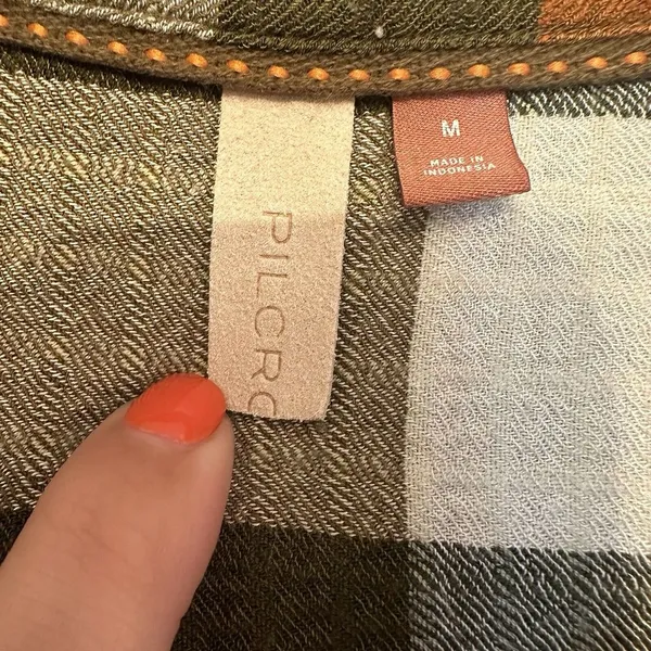 Anthropologie‎ Pilcro Size Medium Plaid Side-Slit Maxi Tunic Duster Button Down - Image 9