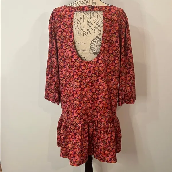 NWT Free People ‘The Avenue’ floral stretch cotton scoop back mini dress XL - Image 3