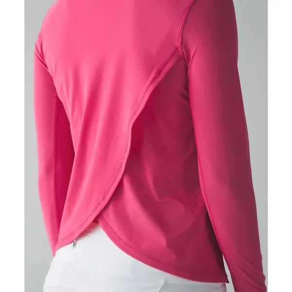Lululemon Sunaway Runaway Long Sleeve Top Size 4 Pink Running Training Fitness - Image 9