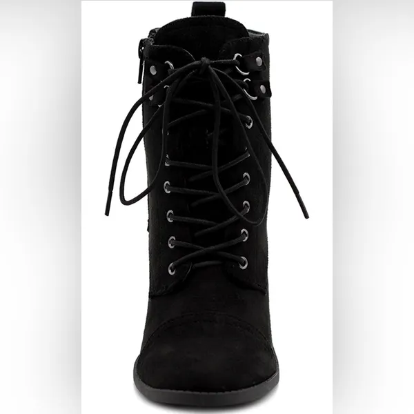 Ollio Women's Shoe Faux Suede Lace Up High Heel Ankle Boots Sz 9 Retail $48.99 - Image 5