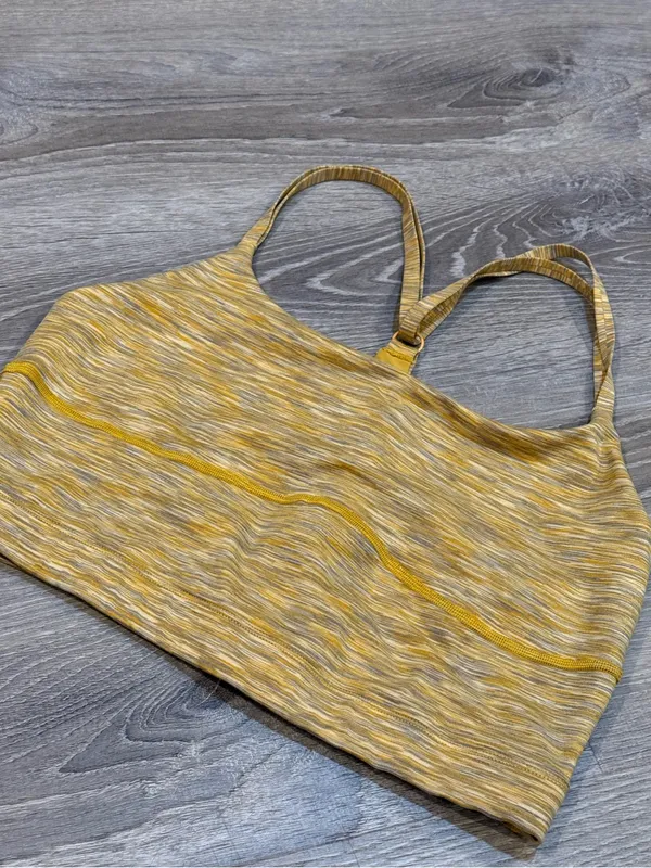 Outdoor Voices Yellow Sunset Flow Crop Top/Long Line Sports Bra Size Large - Image 2
