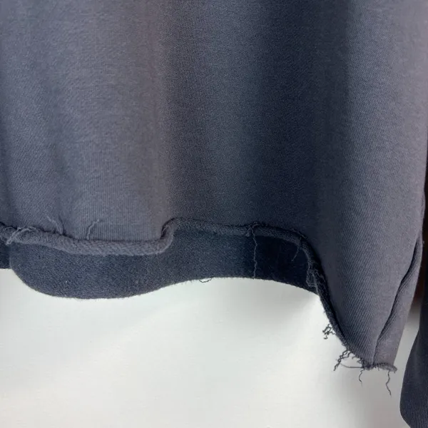 American Eagle Cropped Sweatshirt Women XL Charcoal Black Roll Hem Crop Crewneck - Image 5