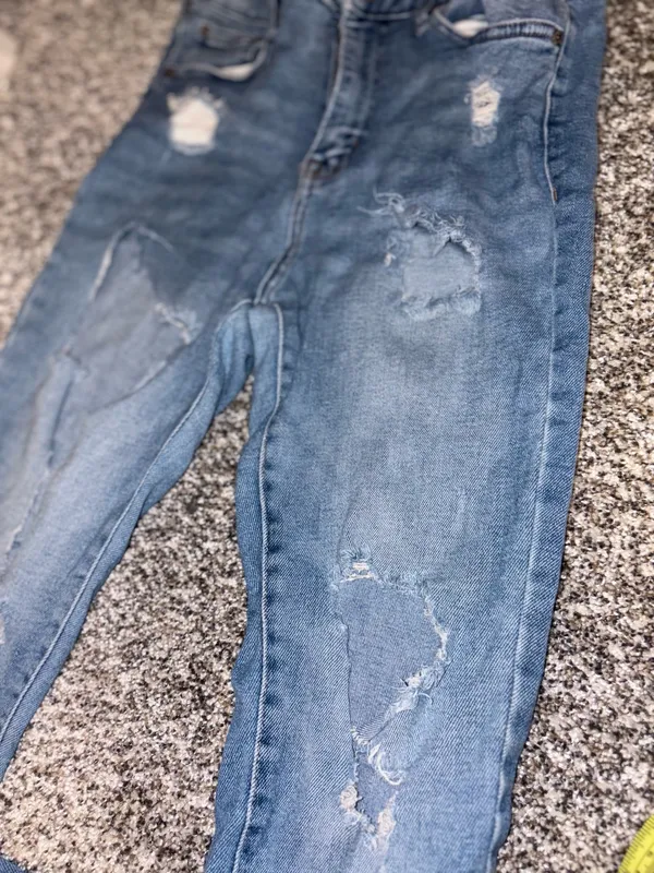 Aeropostale Women's Super High-Rise Distressed Skinny Jeans - Light Blue - Image 5