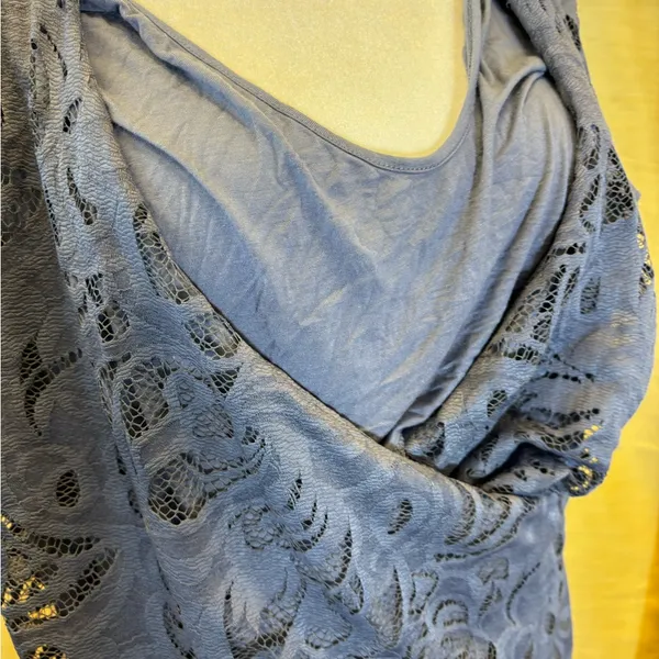 H&M‎ Lace Wrap Midi Dress in Slate BlueMAMA - Image 8