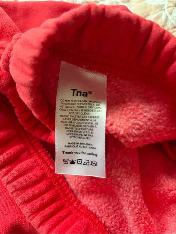 Aritzia TNA Cozy Fleece Red Sweatpant Joggers XS - Image 6