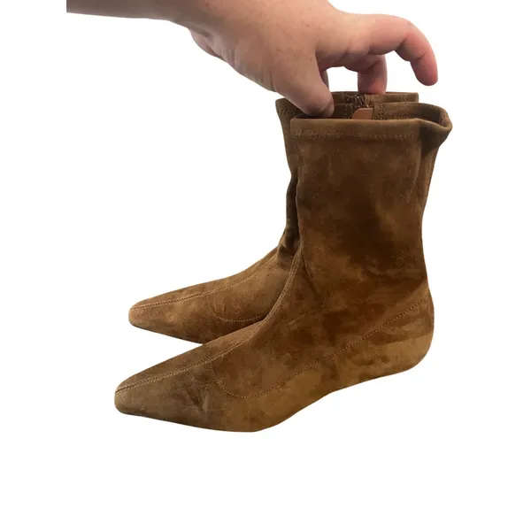 MADEWELL The Ciel Glove Ankle Boot in Warm Chestnut Suede Size 8 - Image 4