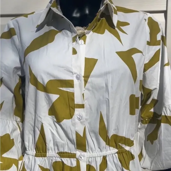 NWT Naoo‎ ivory and mustard dress size xl - Image 2
