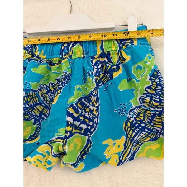 Lilly Pulitzer Callahan Shorts XS Blue Green‎ Seashell Print Rayon Beach Summer - Image 4