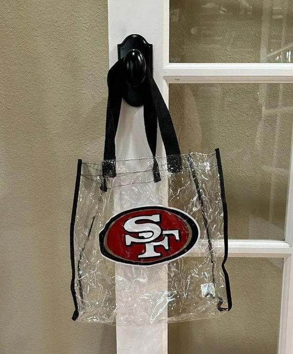 NFL SF 49ers Clear Tote Stadium Bag Security Approved - Image 5