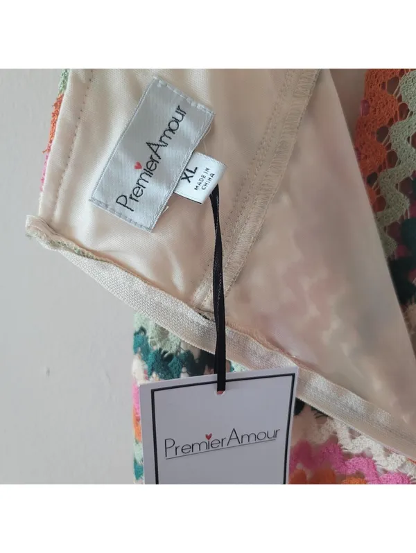 Premier Amour Multicolor Lace Dress NWT Chevron Sz XL - Image 2