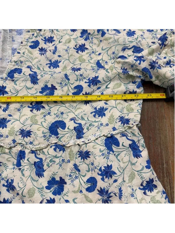 Tuckernuck Crawford Dress Bluebird Melody Linen Cotton Floral Lace Tiered XXL - Image 9