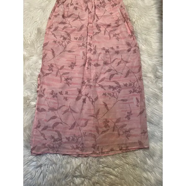 Vintage Norton McNaughton Women's Size Large Midi Skirt Light Pink Mauve Floral - Image 6