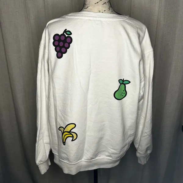 Sanrio Hello Kitty White Sweatshirt with Fruit Prints - Image 4