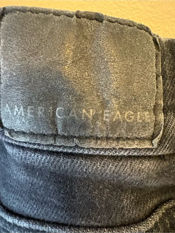 American Eagle Strigid Black High Rise Wide Leg Jeans Size 6 Regular - Image 6