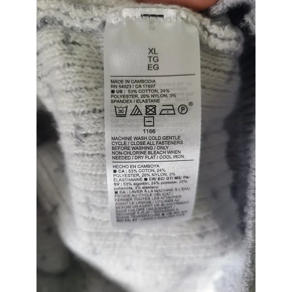 Old Navy W XL Soft Grey Polka Dot Button Cardigan Sweater Indie Cozy Grandmacore - Image 4