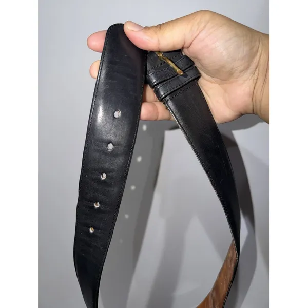 Coach Belt 8500 USA Black Leather Brass‎ Buckle 36" Classic Vintage 32 - Image 6