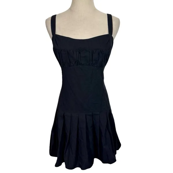 Free People Azasia Pleated Open Back Drop Waist Mini Dress- Still Full Price - Image 4