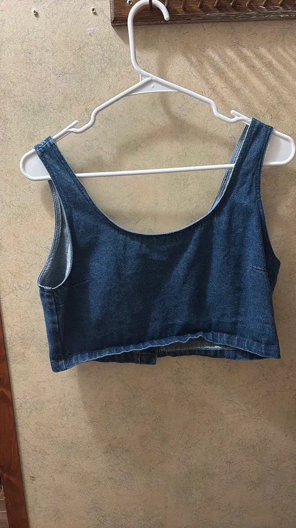 Denim crop top Blue Size M - Image 3