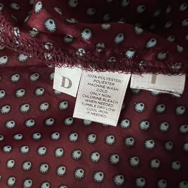 Ann Taylor Loft Burgandy Printed Shift Dress, M - Image 6