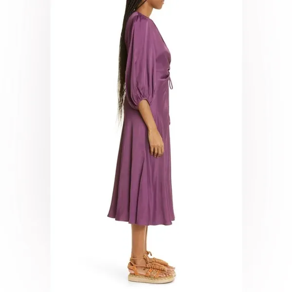 Farm Rio Burgundy Piping‎ Midi Dress Size Small -NWT - Image 3